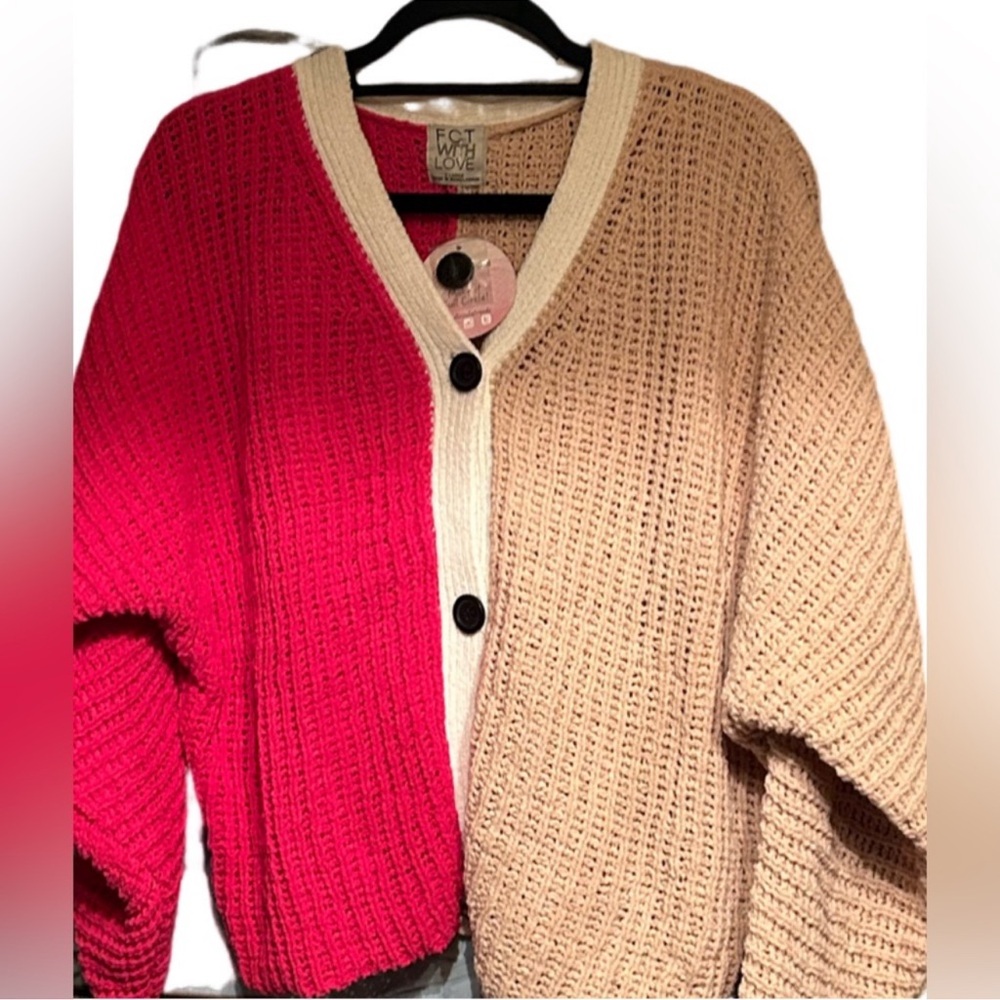 New Fall Francesca's Stacey Short Button
Down Colorblock Cardigan - Picture 7 of 9